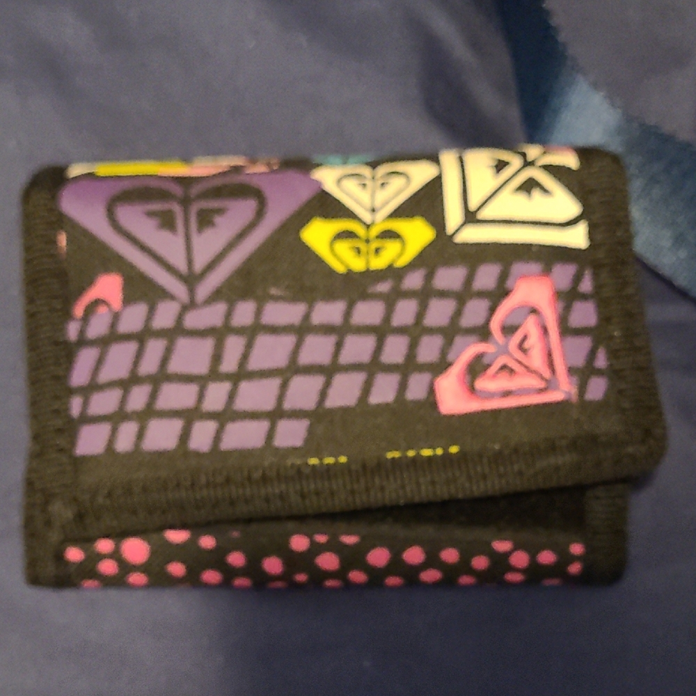 Roxy Black Wallet with Colorful Logo
